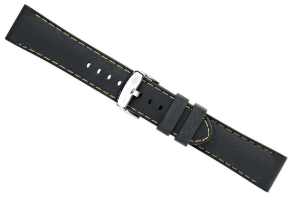 Cinturino per orologio silicone nero e giallo 20 m