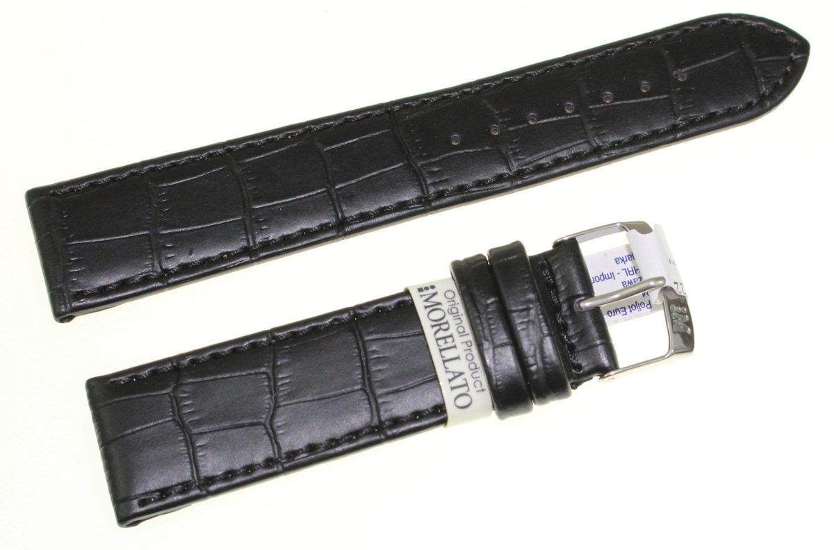 Cinturino in pelle nero Morellato 22 mm - Oroshop