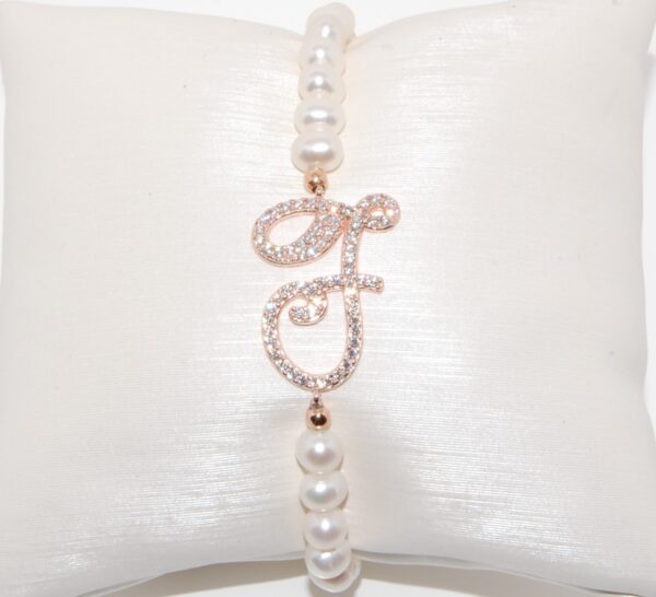 Bracciale Perle Lettera F Marcello Pane BRVD006F
