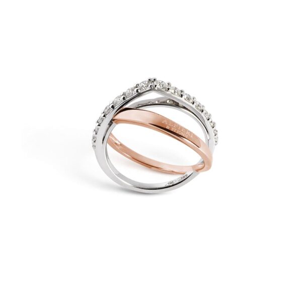 Anello fasce incrociate diamanti Alfieri St. John - immagine 2