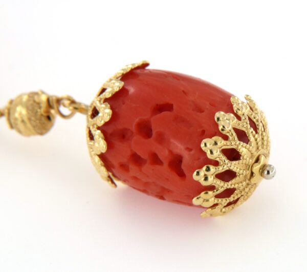 Orecchini pendenti con corallo Sun Day - immagine 2