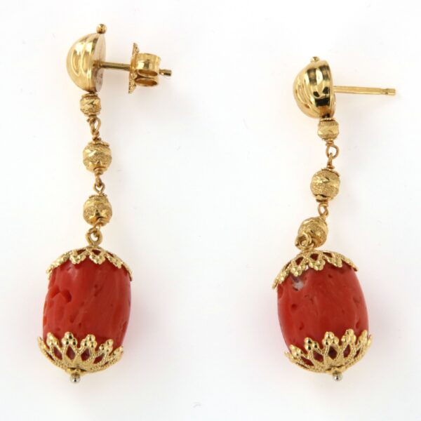 Orecchini pendenti con corallo Sun Day