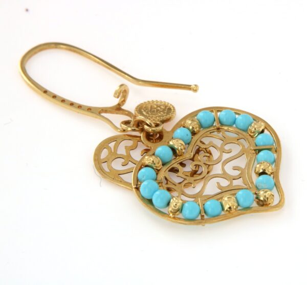 Orecchini pendenti cuore con turchese Sun Day - immagine 4