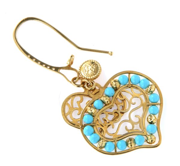 Orecchini pendenti cuore con turchese Sun Day - immagine 3