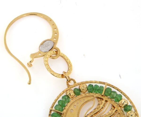 Orecchini pendenti luna oro e tsavorite Sun Day - immagine 3