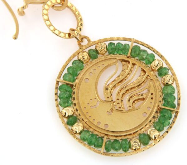 Orecchini pendenti luna oro e tsavorite Sun Day - immagine 2