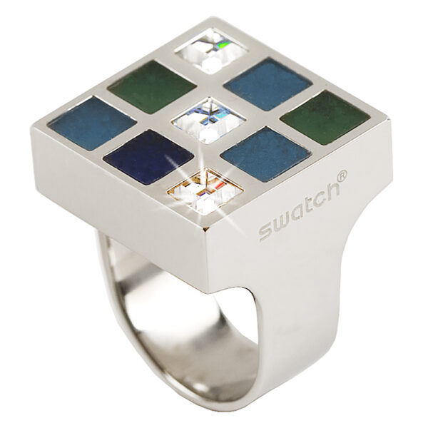 Anello Swatch Prismatic Blue And Crystals JRR007-7