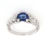 Anello Riviera Zaffiro Ovale Diamanti Crivelli