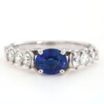 Anello Riviera Zaffiro Ovale Diamanti Crivelli - immagine 8