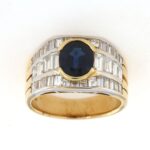 Anello Fascia Oro Giallo Zaffiri Diamanti Crivelli