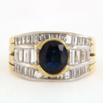 Anello Fascia Oro Giallo Zaffiri Diamanti Crivelli - immagine 8