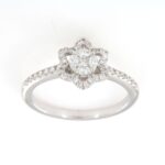 Anello Fiore Pavè Diamanti Crivelli