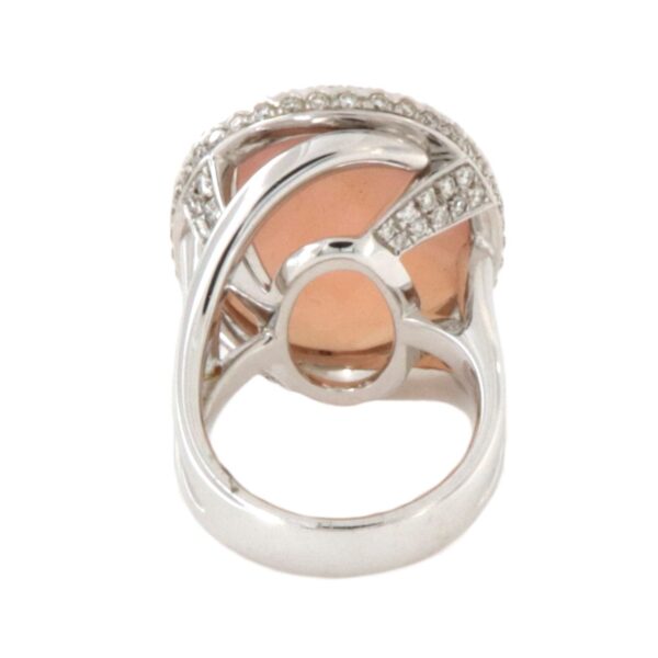 Anello Oro Bianco Calcedonio Diamanti Crivelli - immagine 5