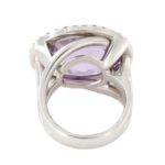 Anello Oro Bianco Ametista Diamanti Crivelli - immagine 4
