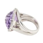 Anello Oro Bianco Ametista Diamanti Crivelli - immagine 5