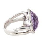 Anello Oro Bianco Ametista Diamanti Crivelli - immagine 7