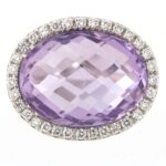 Anello Oro Bianco Ametista Diamanti Crivelli - immagine 8