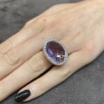Anello Oro Bianco Ametista Diamanti Crivelli - immagine 2