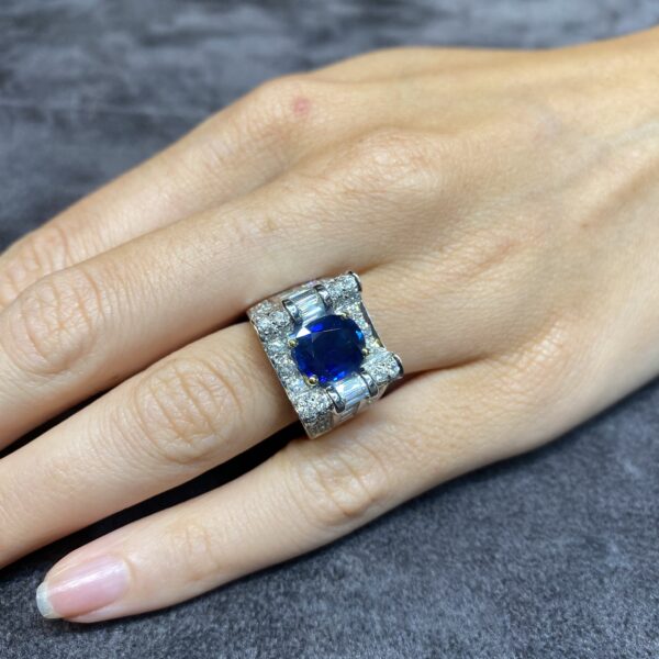 Anello Fascia Diamanti Zaffiro Crivelli - immagine 3