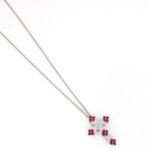 Collier croce diamanti e rubini Crivelli