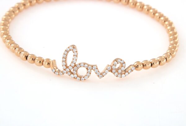 Bracciale oro rosa scritta love Crivelli ct. 0,430 - immagine 4