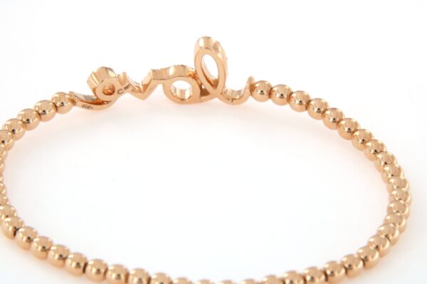 Bracciale oro rosa scritta love Crivelli ct. 0,430 - immagine 3