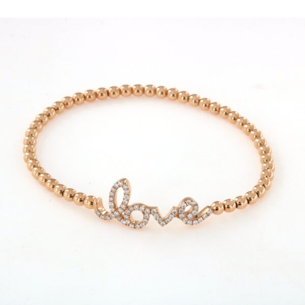Bracciale oro rosa scritta love Crivelli ct. 0,430