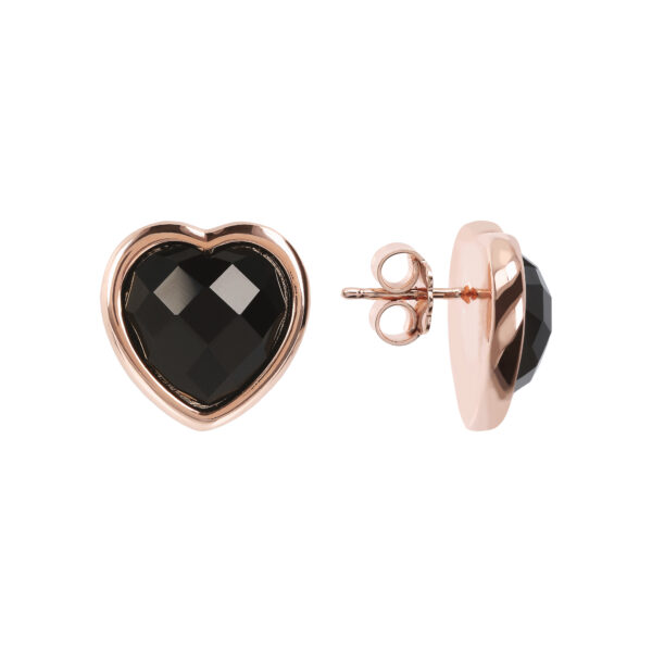 Orecchini cuore Black Onyx Bronzallure WSBZ01563.B