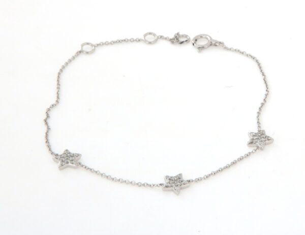 Bracciale tre stelline diamanti 0,18 Crivelli