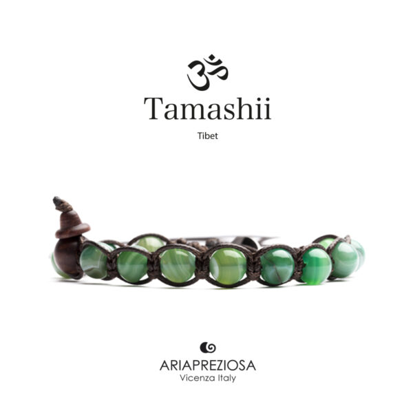 Bracciale Tamashii Agata Verde Striata BHS900-140