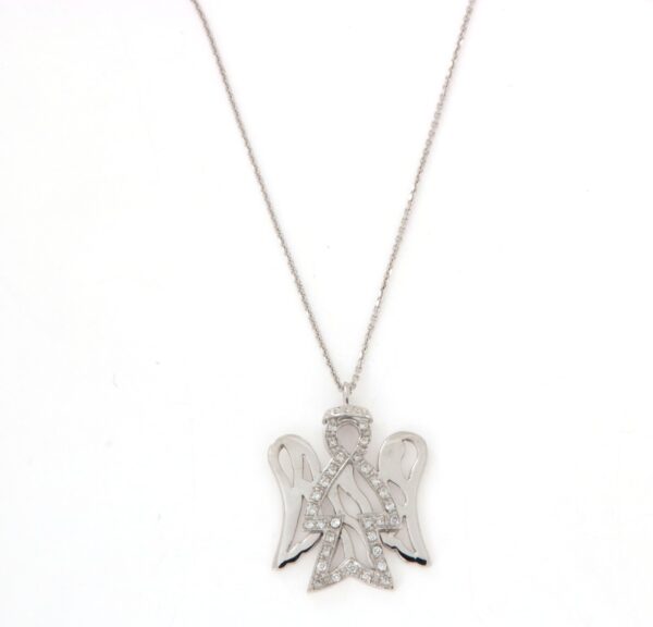 Collana con angelo traforato e diamanti Angeli