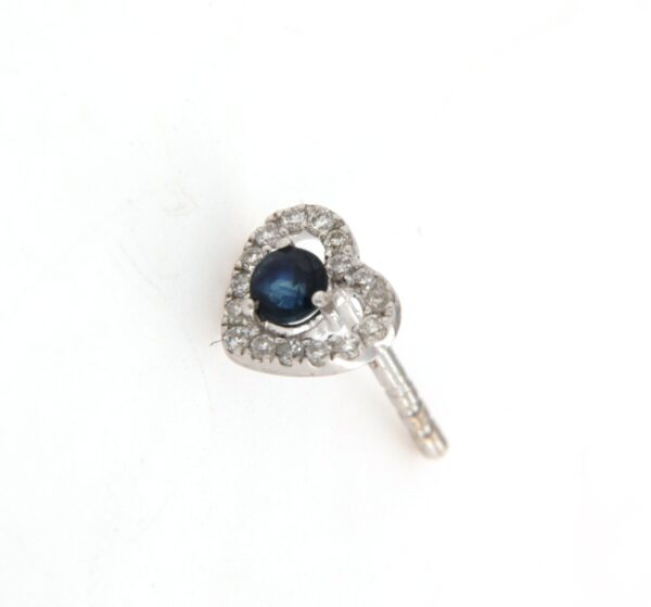 Orecchini cuore con zaffiri blu e diamanti Crivell - immagine 2