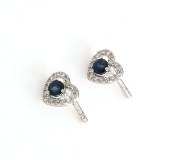 Orecchini cuore con zaffiri blu e diamanti Crivell