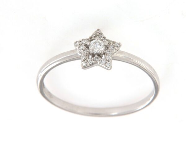 Anello fantasia stella diamanti ct0,12 Crivelli