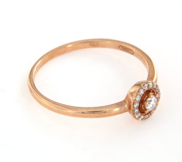 Anello diamante centrale contorno ct0,12 Crivelli - immagine 3