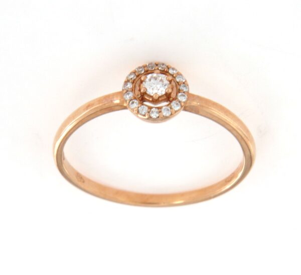 Anello diamante centrale contorno ct0,12 Crivelli