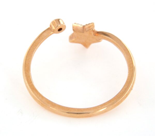 Anello contrariè stella e diamanti ct 0,08 Crivell - immagine 2