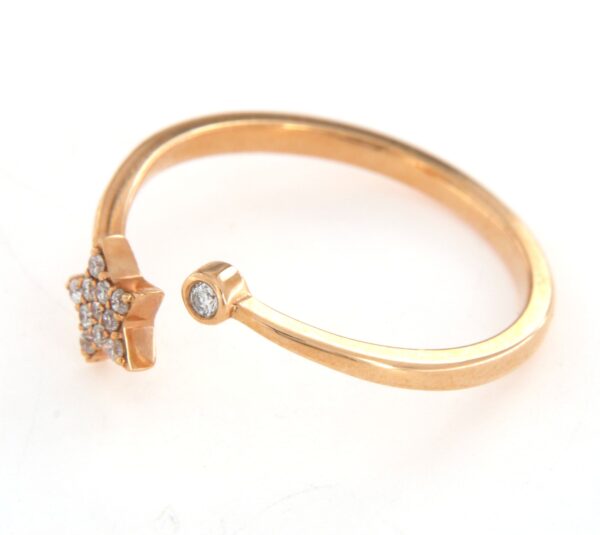 Anello contrariè stella e diamanti ct 0,08 Crivell - immagine 4