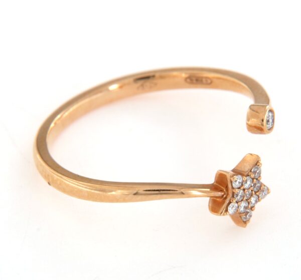 Anello contrariè stella e diamanti ct 0,08 Crivell - immagine 3