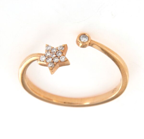 Anello contrariè stella e diamanti ct 0,08 Crivell