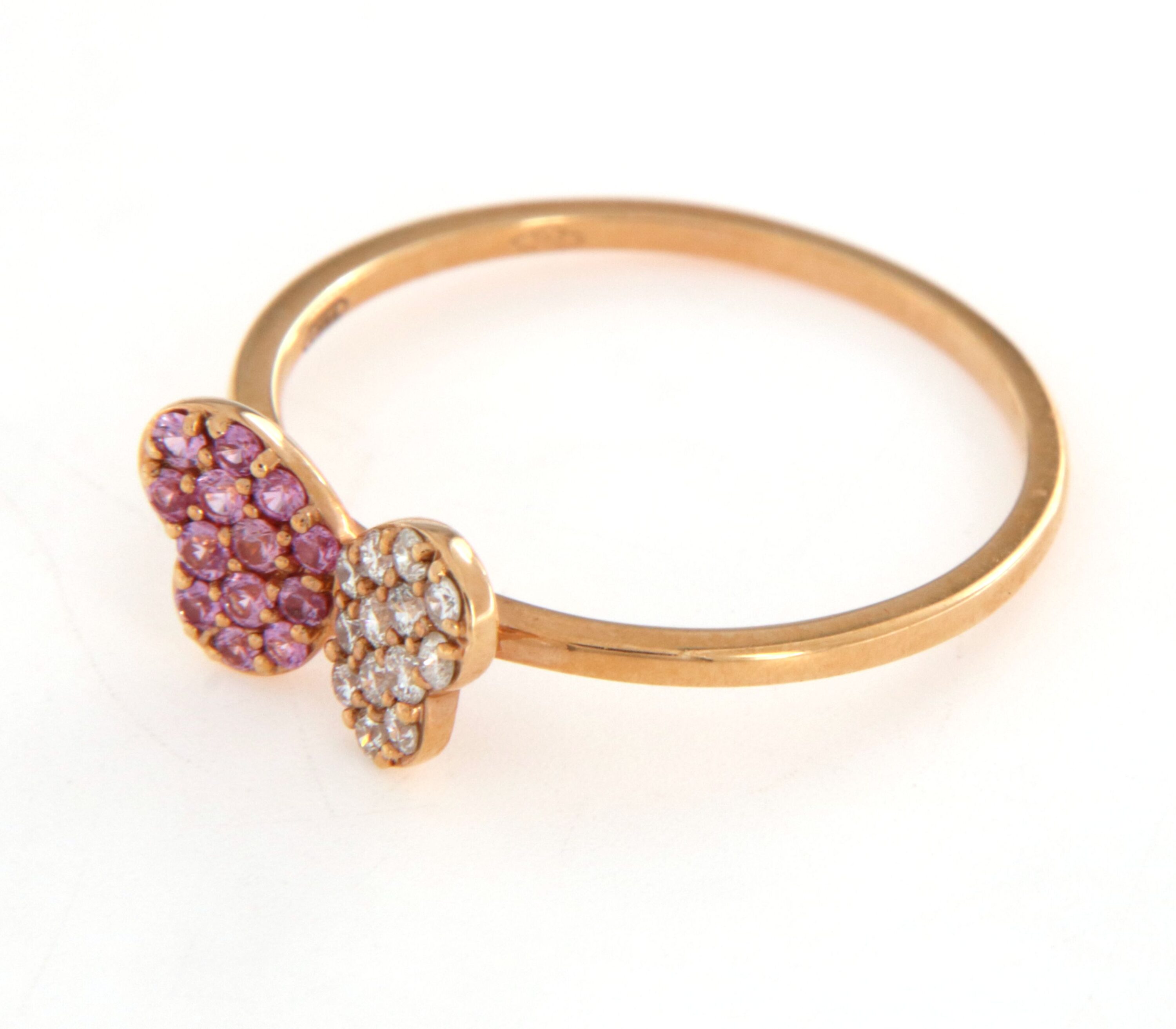 Anello farfalla zaffiri rosa e diamanti Crivelli - immagine 4