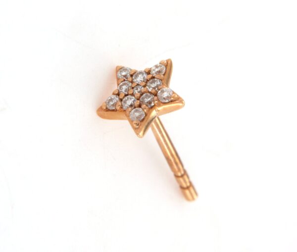 Orecchini oro rosa 18 kt stella diamanti - immagine 2