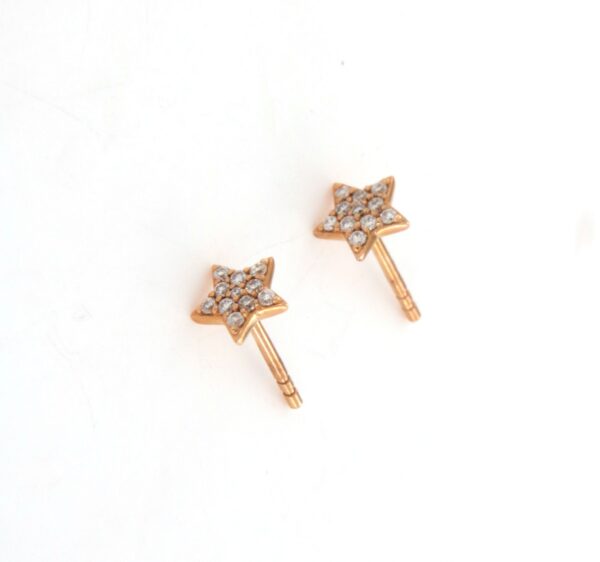 Orecchini oro rosa 18 kt stella diamanti