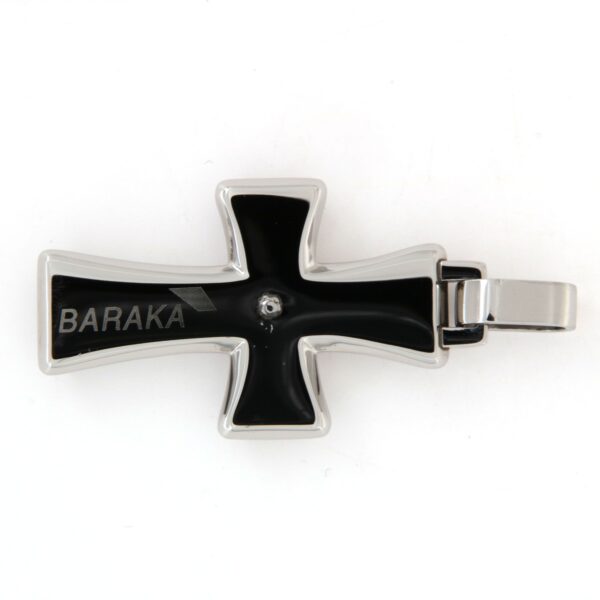 Ciondolo Croce Oro Bianco Ceramica Barakà - immagine 4