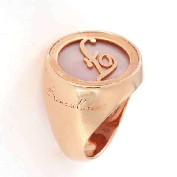 Anello Chevalier Iniziale F Bronzallure WSBZ01110P - immagine 3