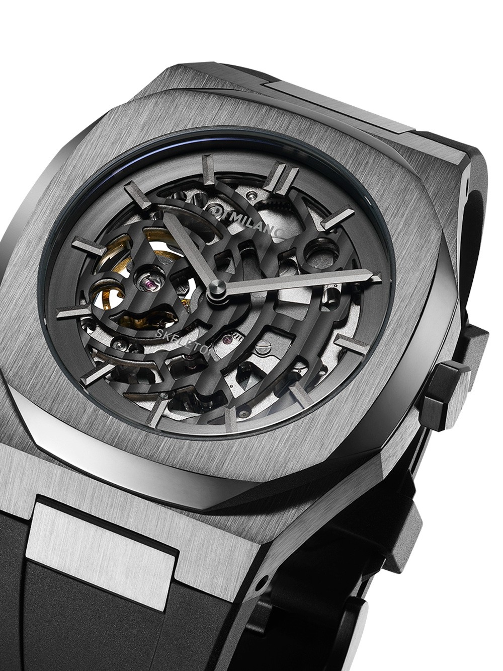Di Milano Skeleton Rubber orologio automatico uomo - Shop Elegance