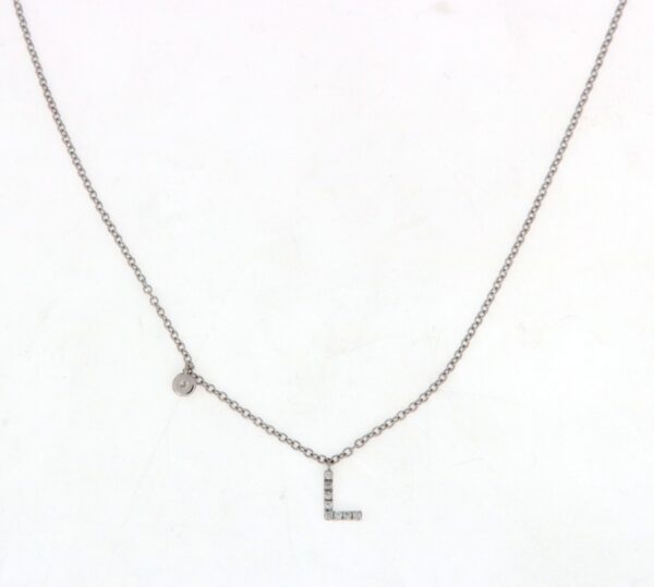 Collana lettera L diamanti ct0,07 Crivelli