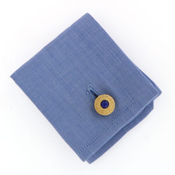 Gemelli Oro Giallo Perla Blu Fiorentino - immagine 2