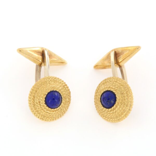Gemelli Oro Giallo Perla Blu Fiorentino - immagine 6