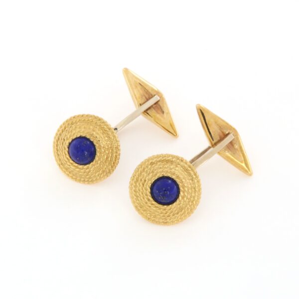 Gemelli Oro Giallo Perla Blu Fiorentino